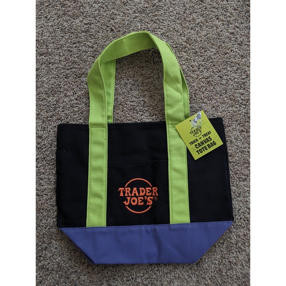 Trader Joe's Trick-or-Treat Canvas Mini Tote Bags Set of 4 Halloween NWT Limited - Picture 3 of 7